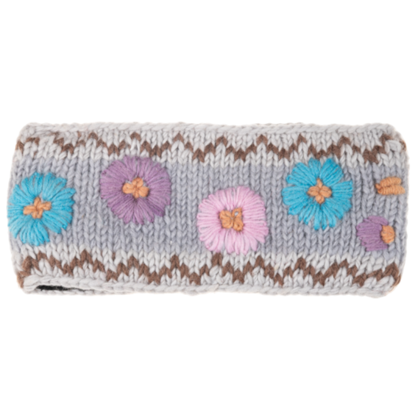 Knit Embroidered Floral Headband
