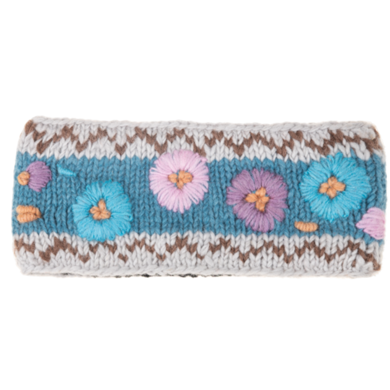 Knit Embroidered Floral Headband