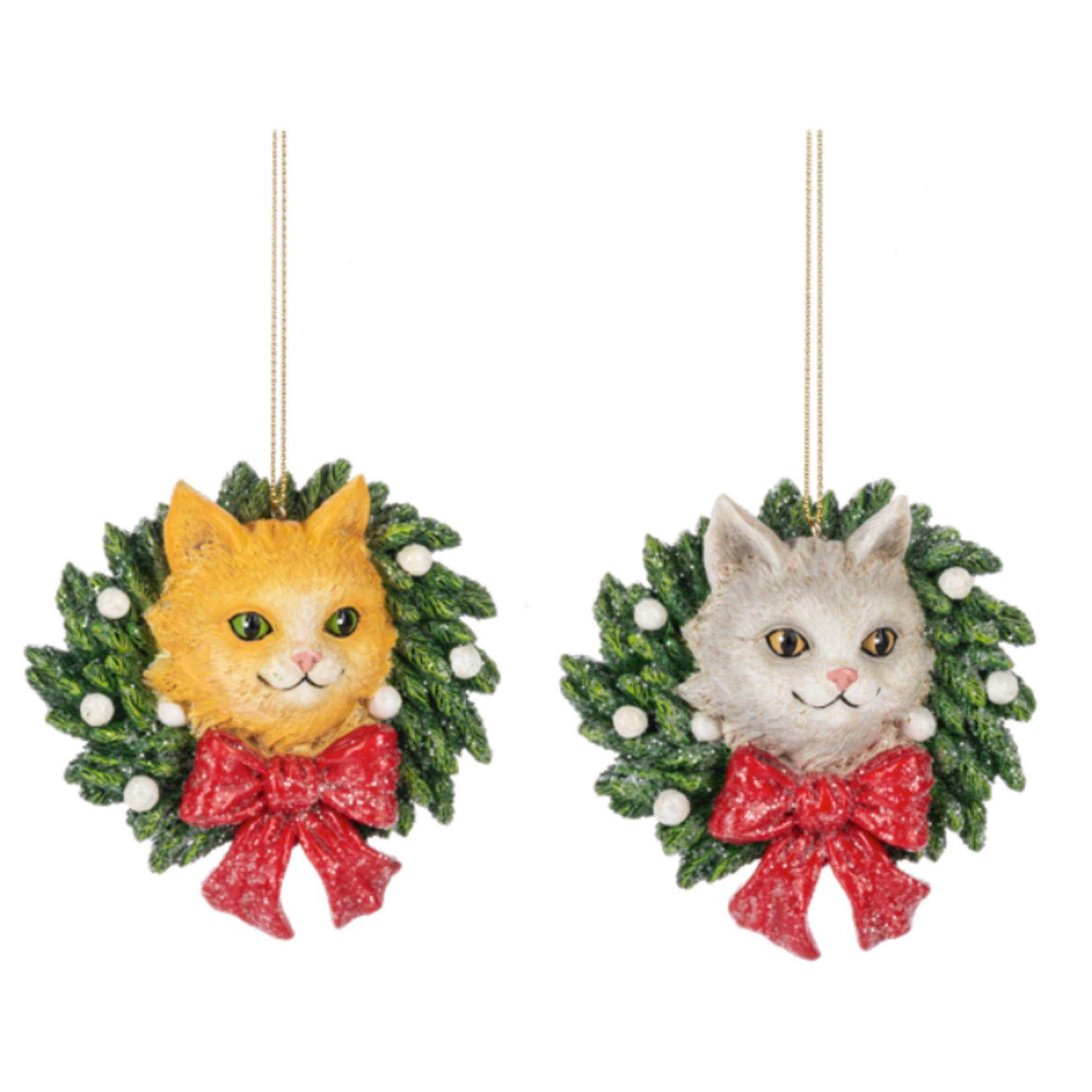 Cat in Wreath Ornament
