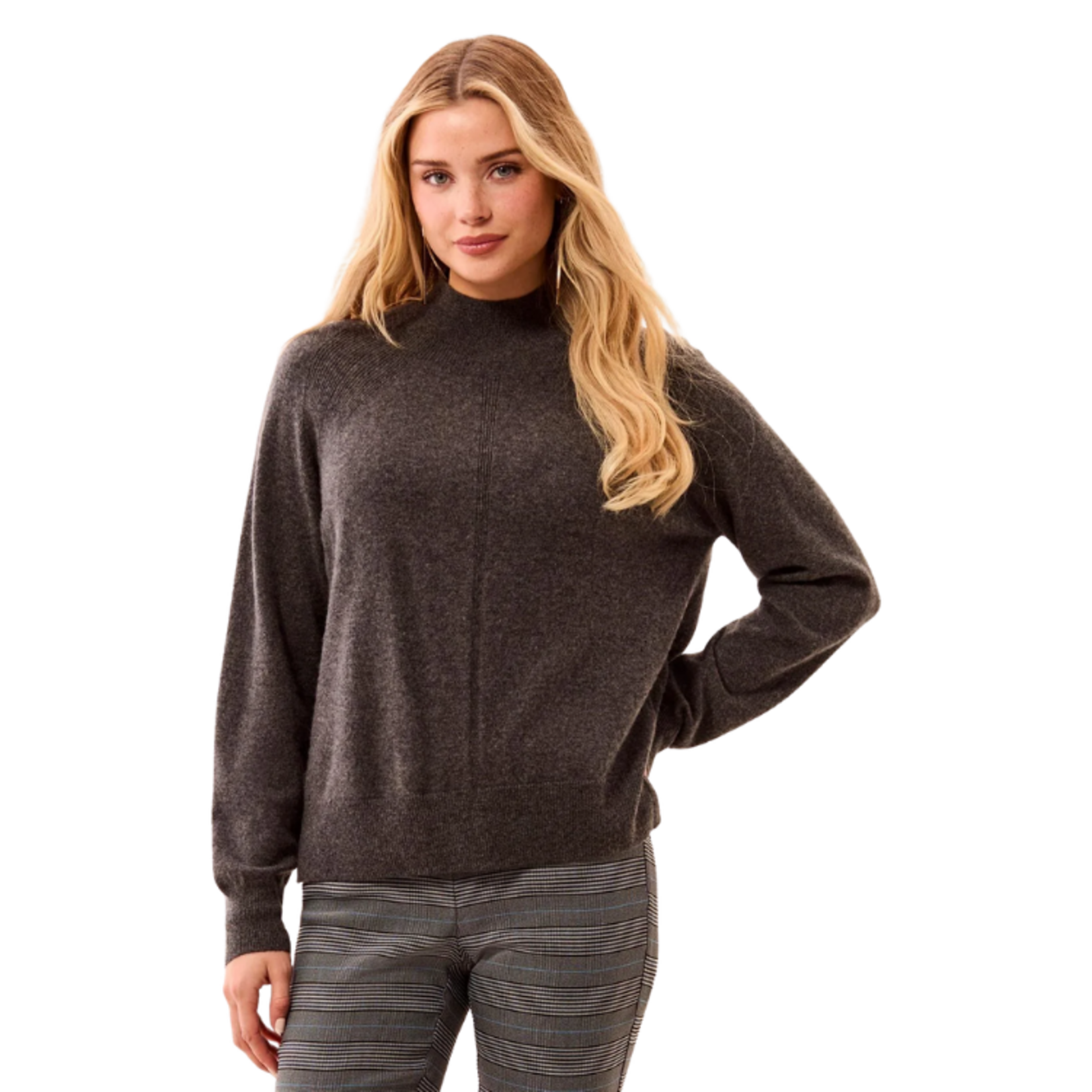 Tribal Tribal - Signature Cashmere Mock Neck Raglan Sleeve Sweater
