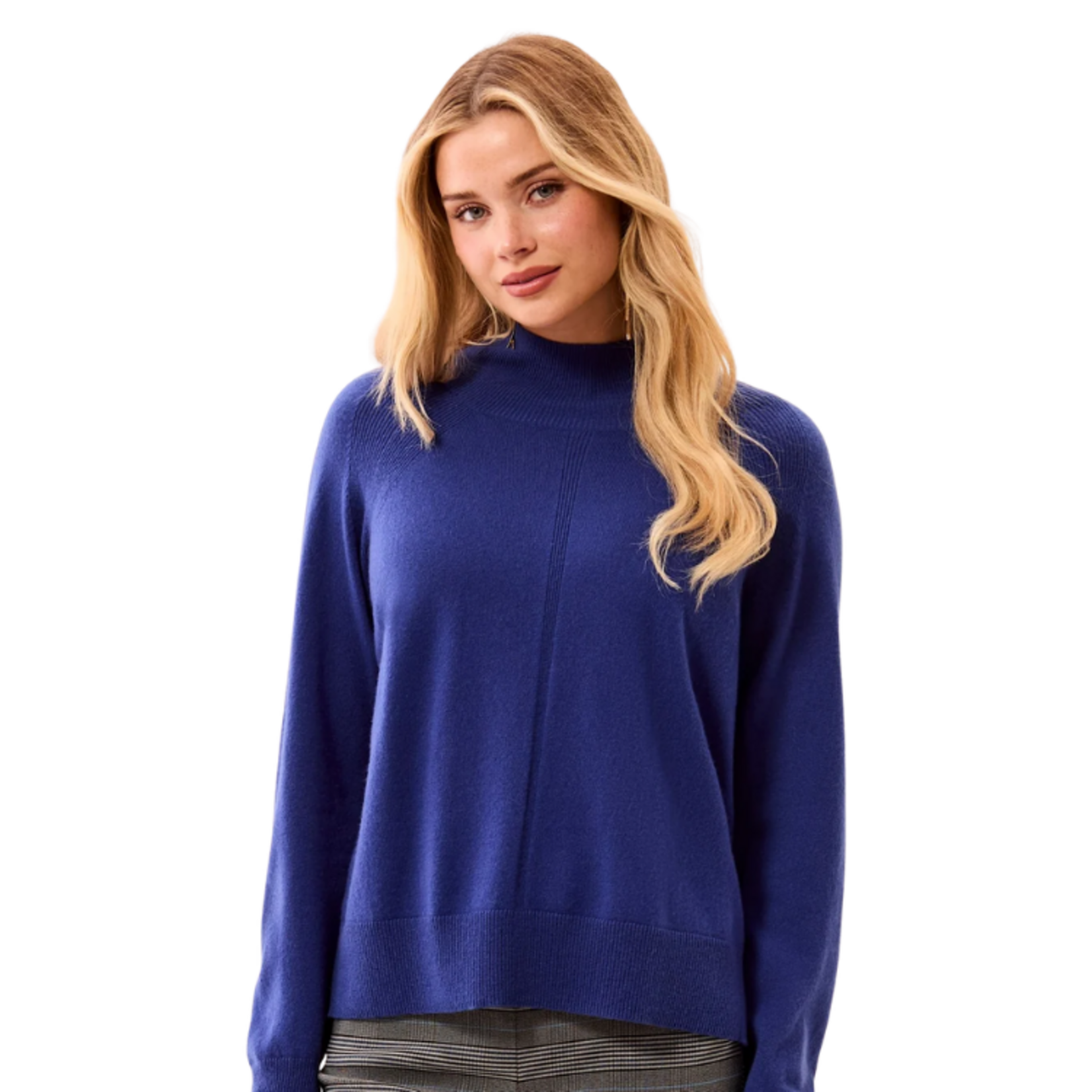 Tribal Tribal - Signature Cashmere Mock Neck Raglan Sleeve Sweater