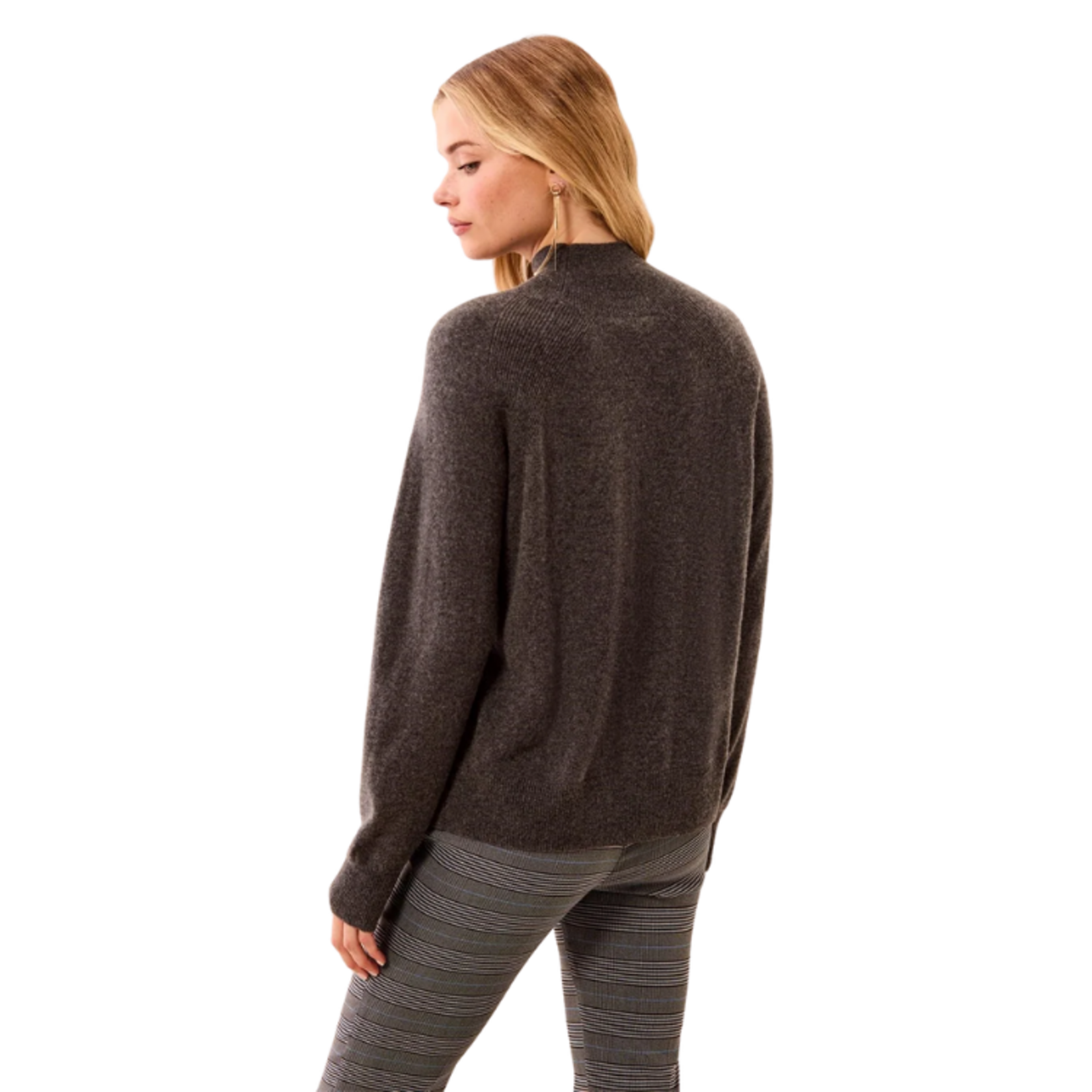 Tribal Tribal - Signature Cashmere Mock Neck Raglan Sleeve Sweater