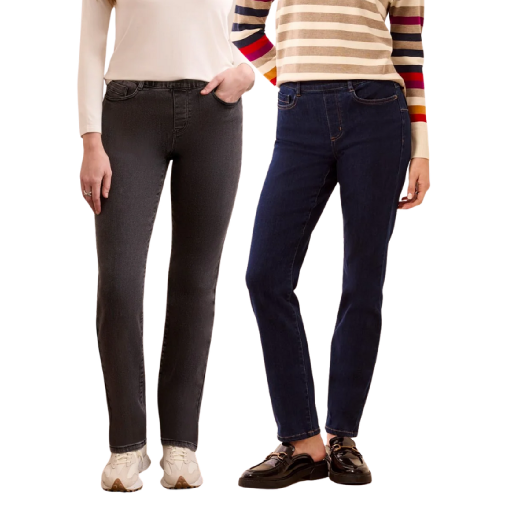 Tribal Tribal - Sophia Curvy Boundless Stretch Denim Pull-On Straight Leg Jeans