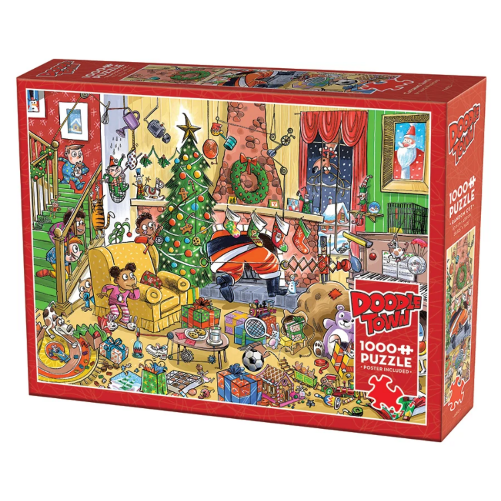 Cobble Hill Cobble Hill - 1000pcs - DoodleTown: Catching Santa
