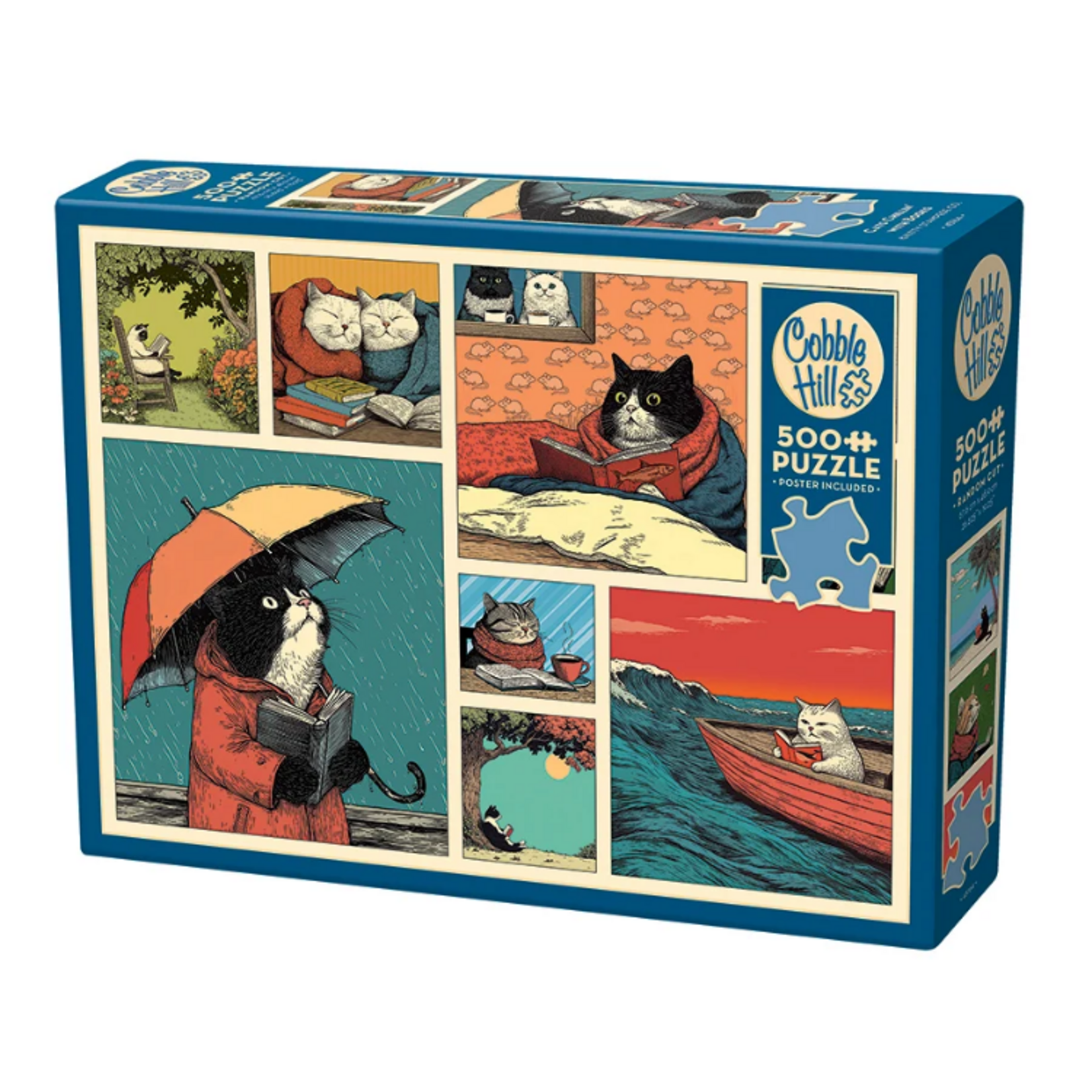 Cobble Hill Cobble Hill - 500pcs - Cats Chillin With Books