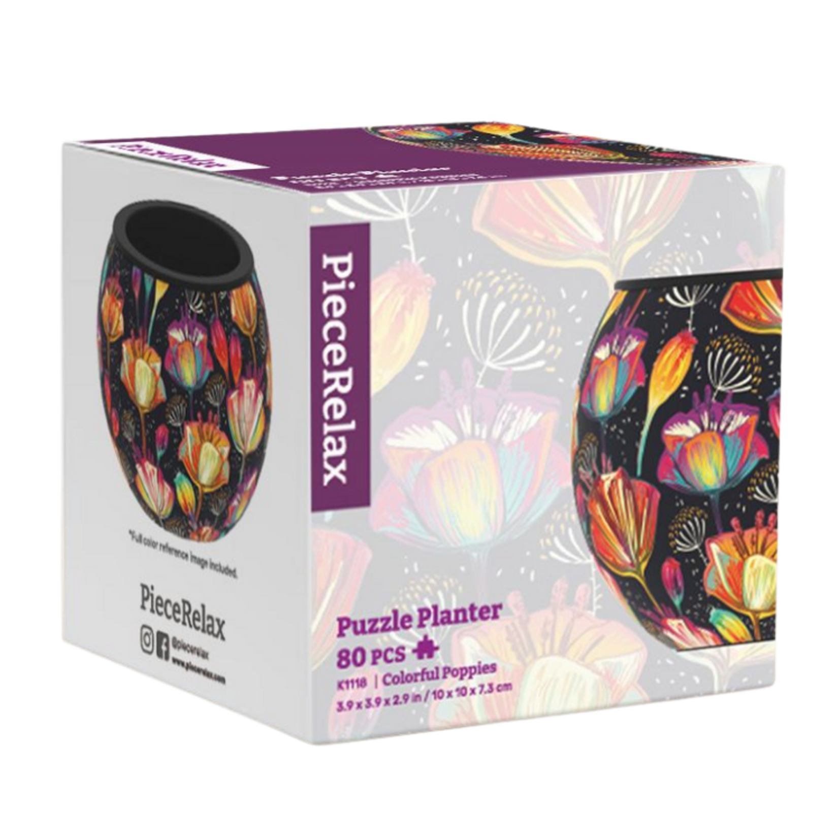 Pintoo PeaceRelax 3D Puzzle Flower Pot Colorful Poppies