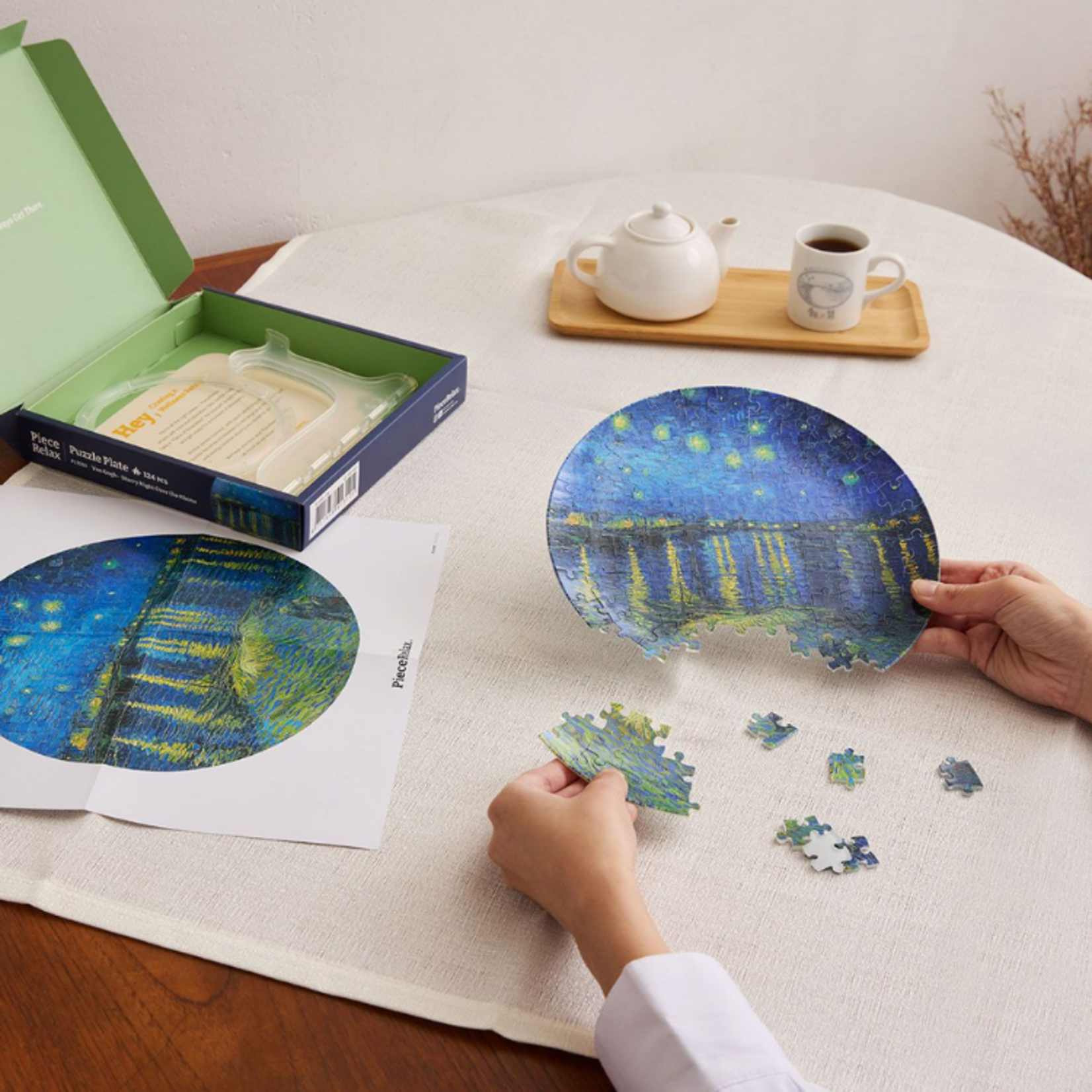 Pintoo PeaceRelax 3D Puzzle Plate Van Gogh - Starry Night Over the Rhone