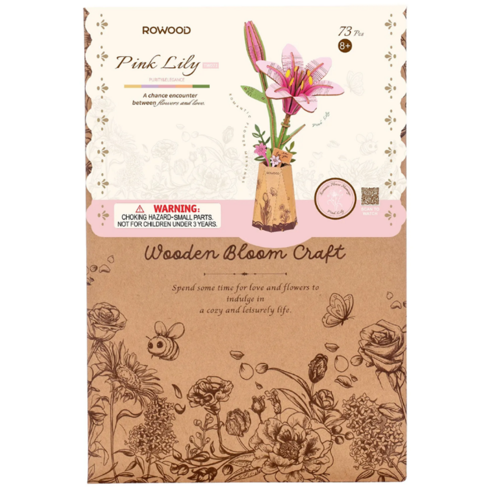 Wooden Bloom Craft Pink Lily