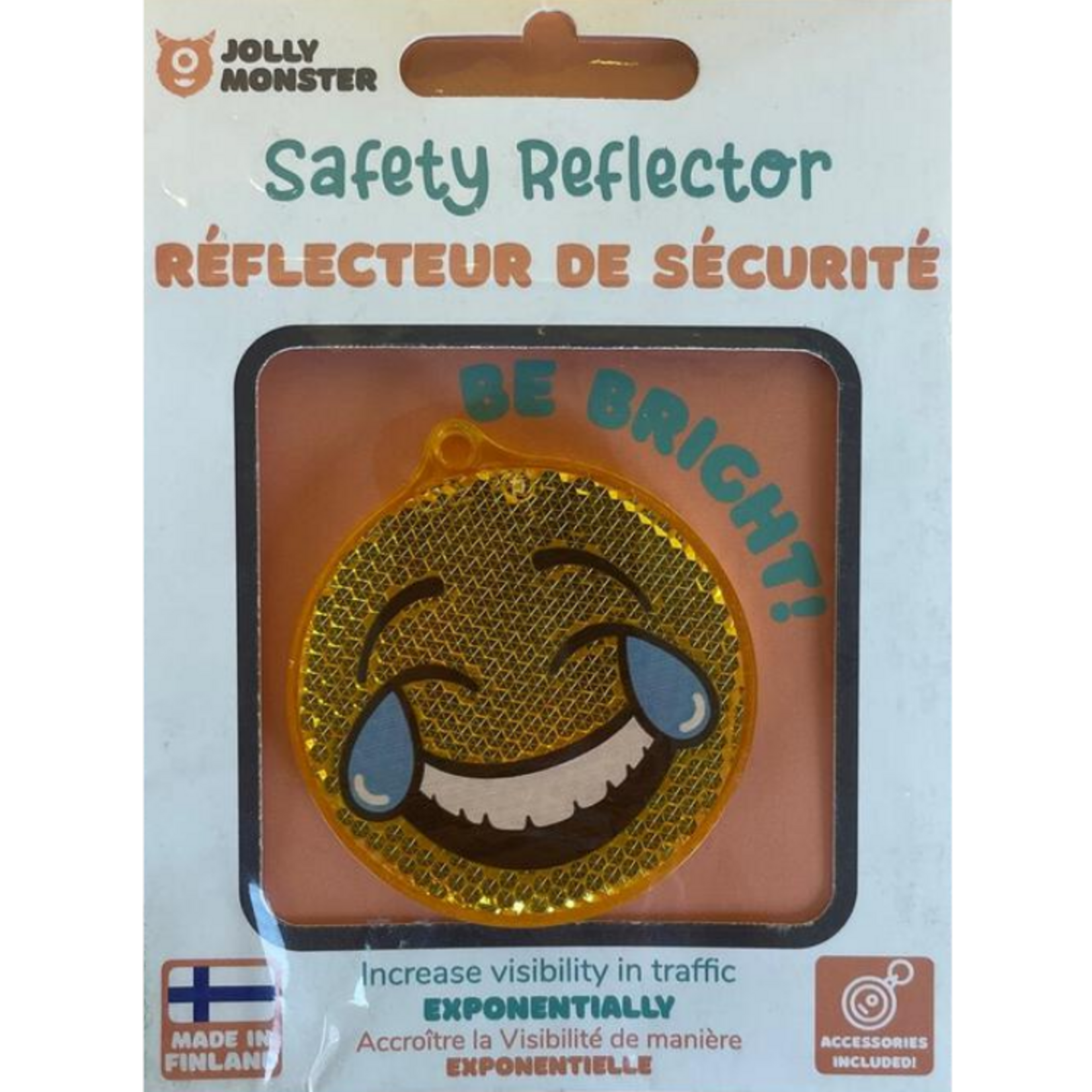 Jolly Monster Safety Reflector Smiling Tears of Joy