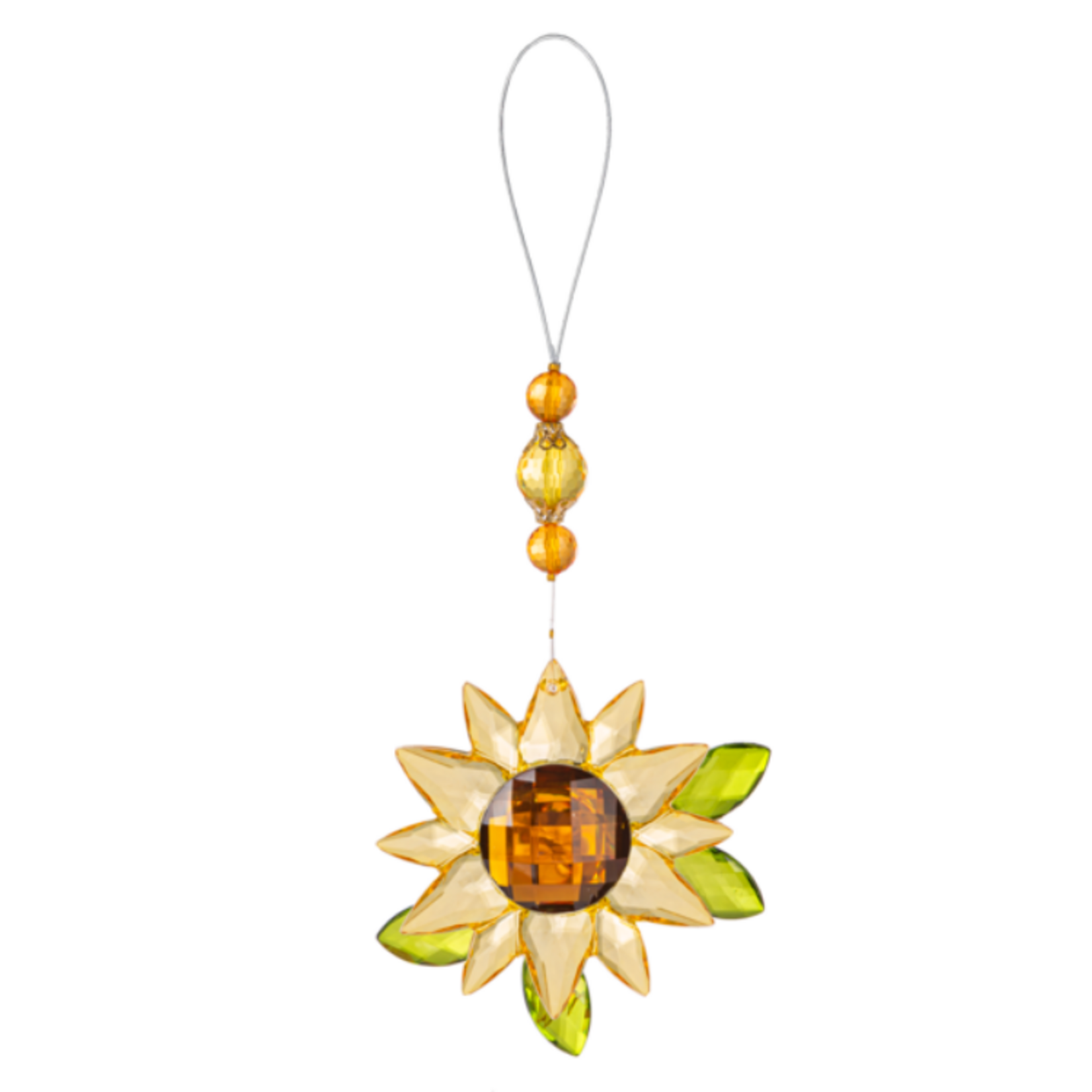 Sunflower Pendant with Leaves