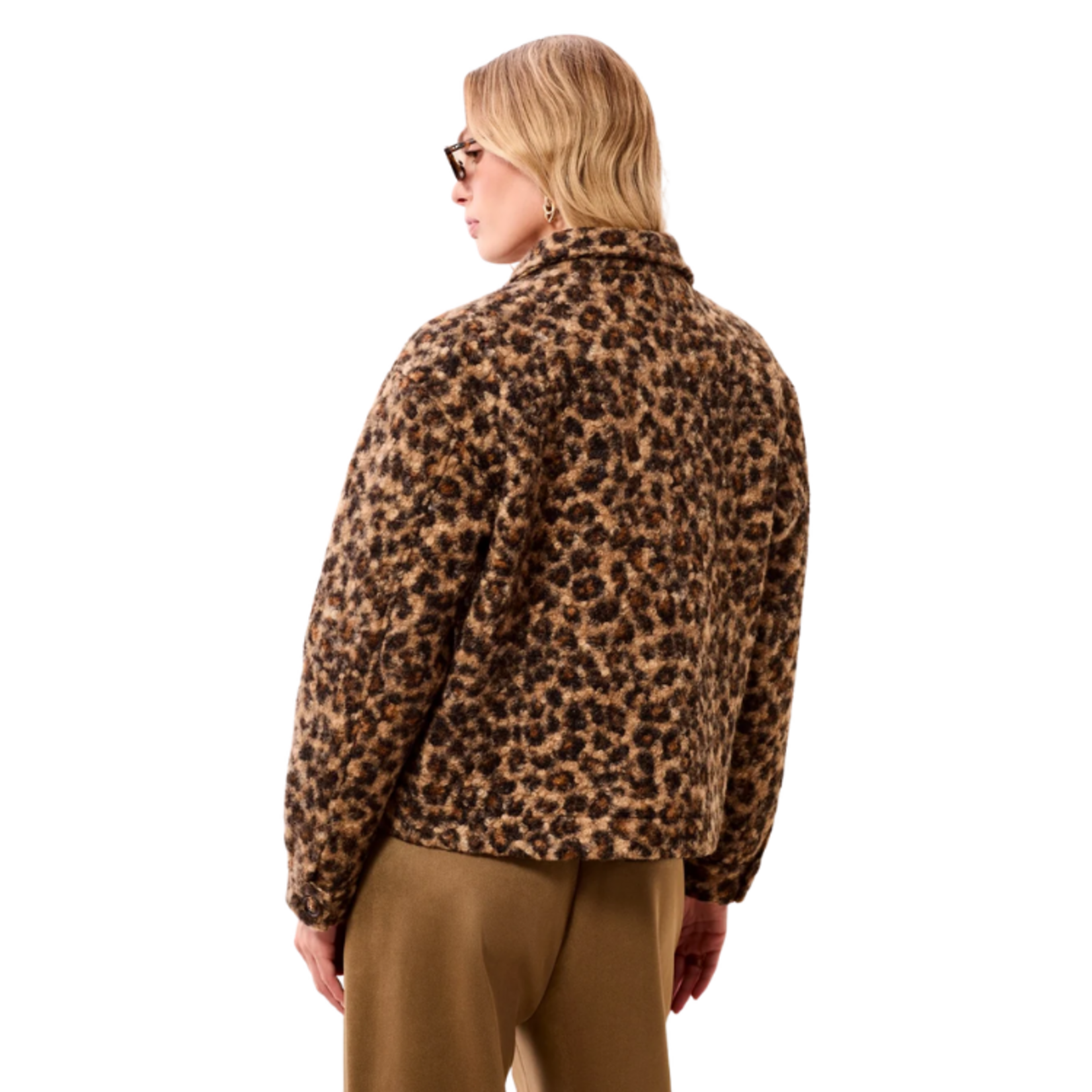 Tribal Tribal - Boucle Button Front Animal Print Jacket
