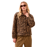 Tribal Boucle Button Front Animal Print Jacket
