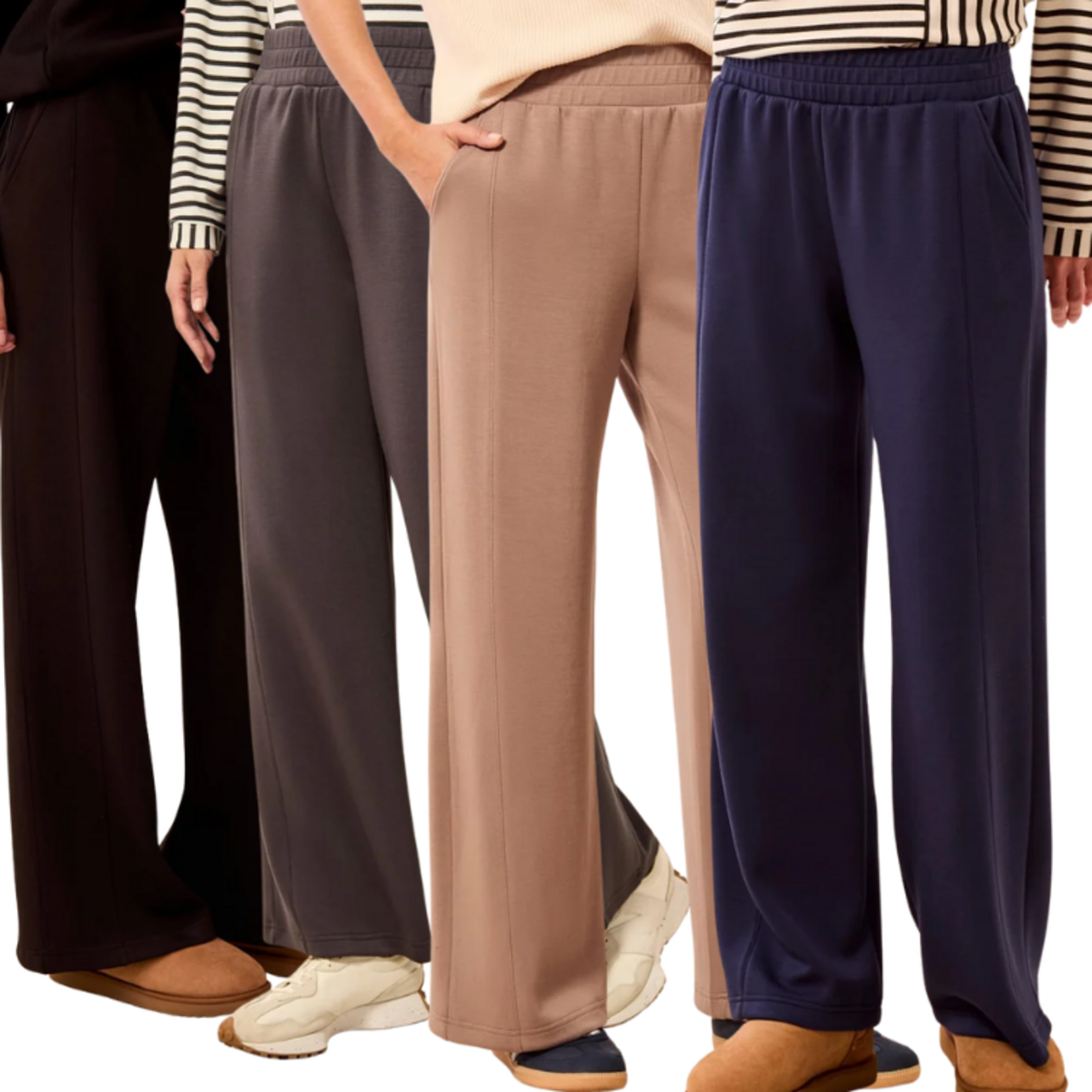 Tribal Tribal - Techno Lux Knit Pull-On Wide Leg Joggers