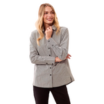 Tribal Striped Stretch Poplin Long Sleeve Button Front Shirt