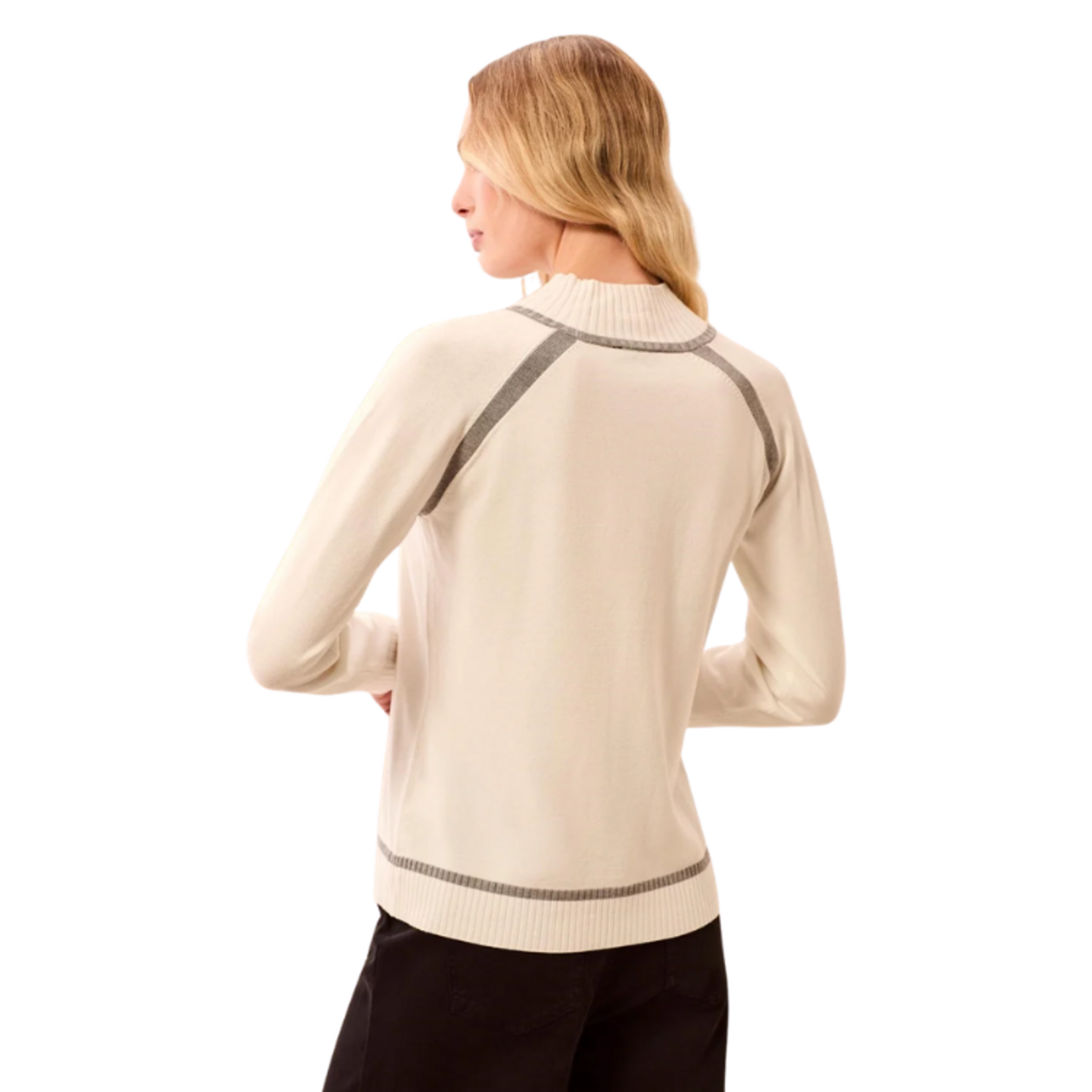 Tribal Tribal - Soft Long Sleeve Mock Neck Raglan Sweater