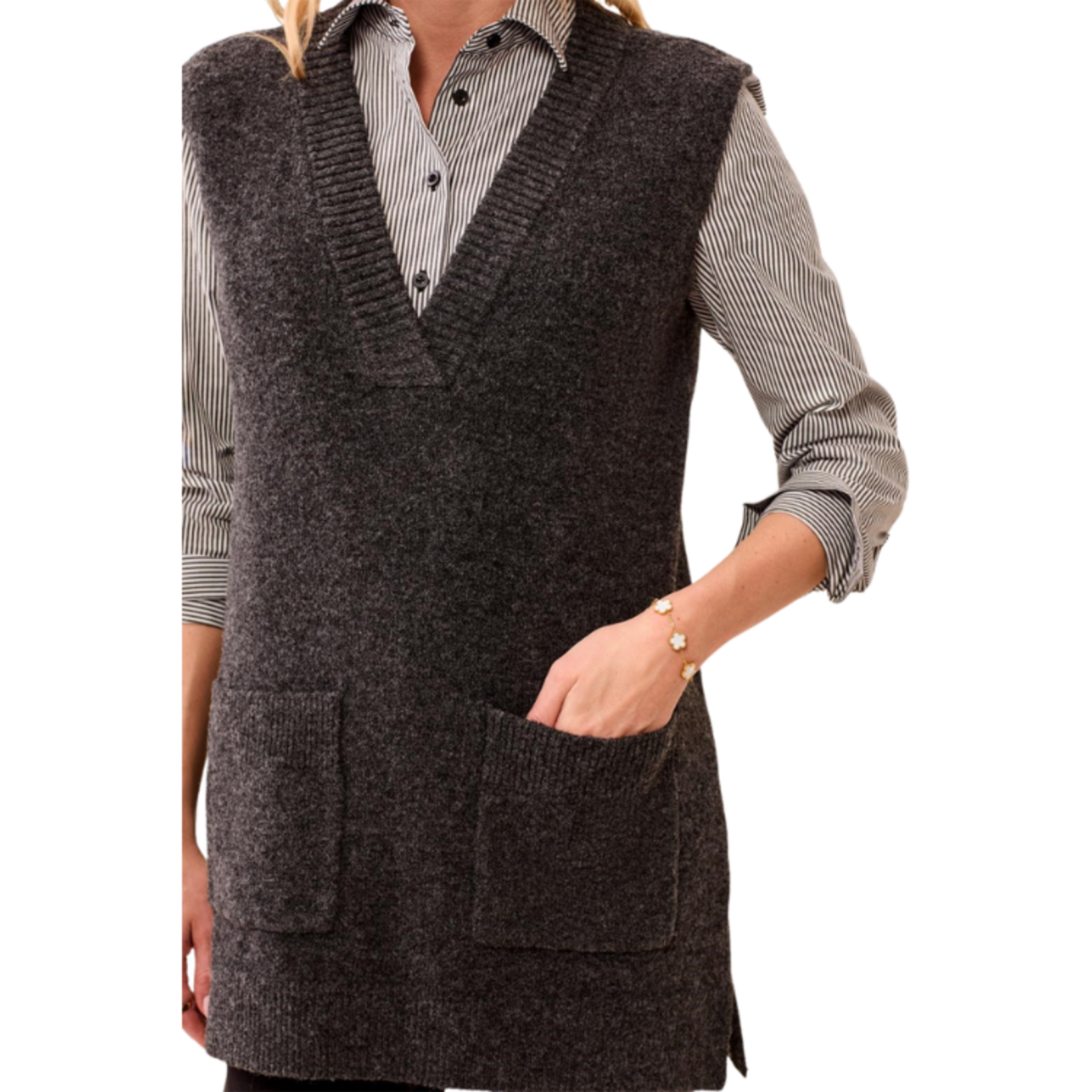 Tribal Tribal - Sleeveless Tunic Knit Sweater Vest