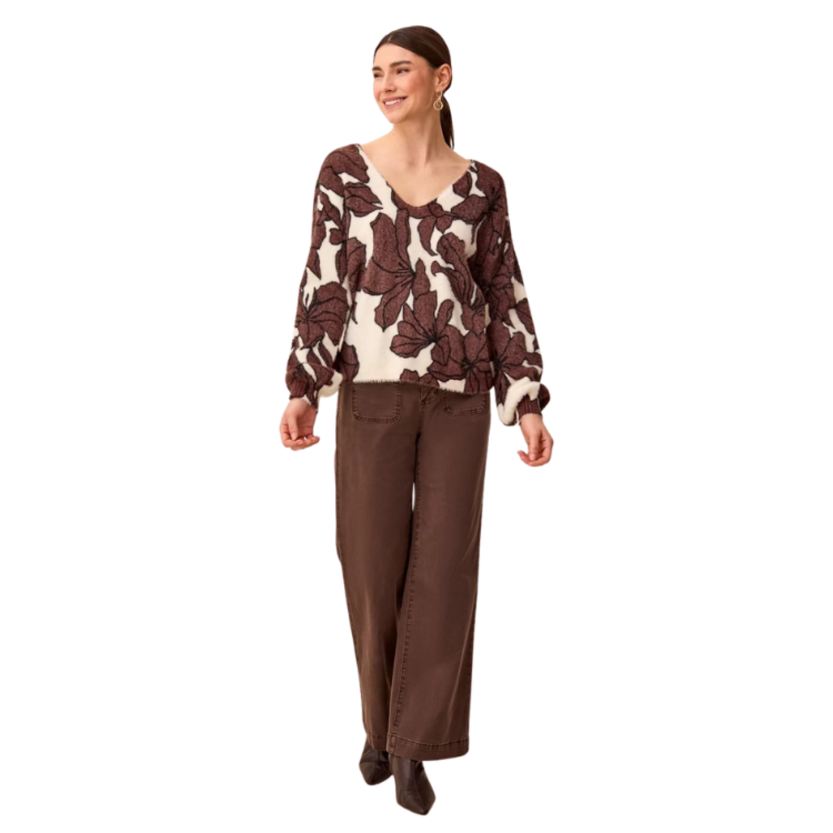 Tribal Tribal - Wear 2 Ways Front to Back Sweater