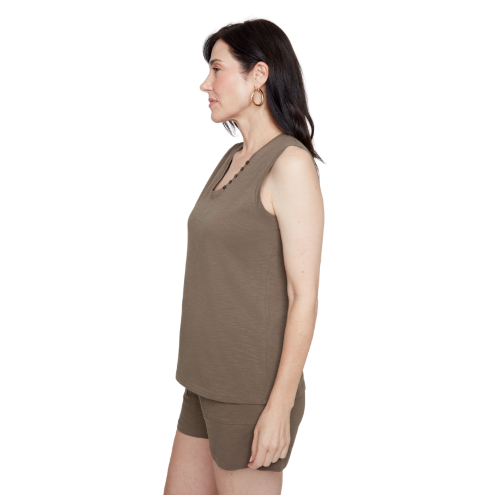 Renuar Renuar - Cotton Comfort Sleeveless V-Neck Tee