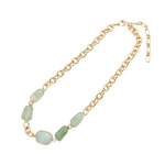 Caracol Stone Necklace With Acrylic Drops Green