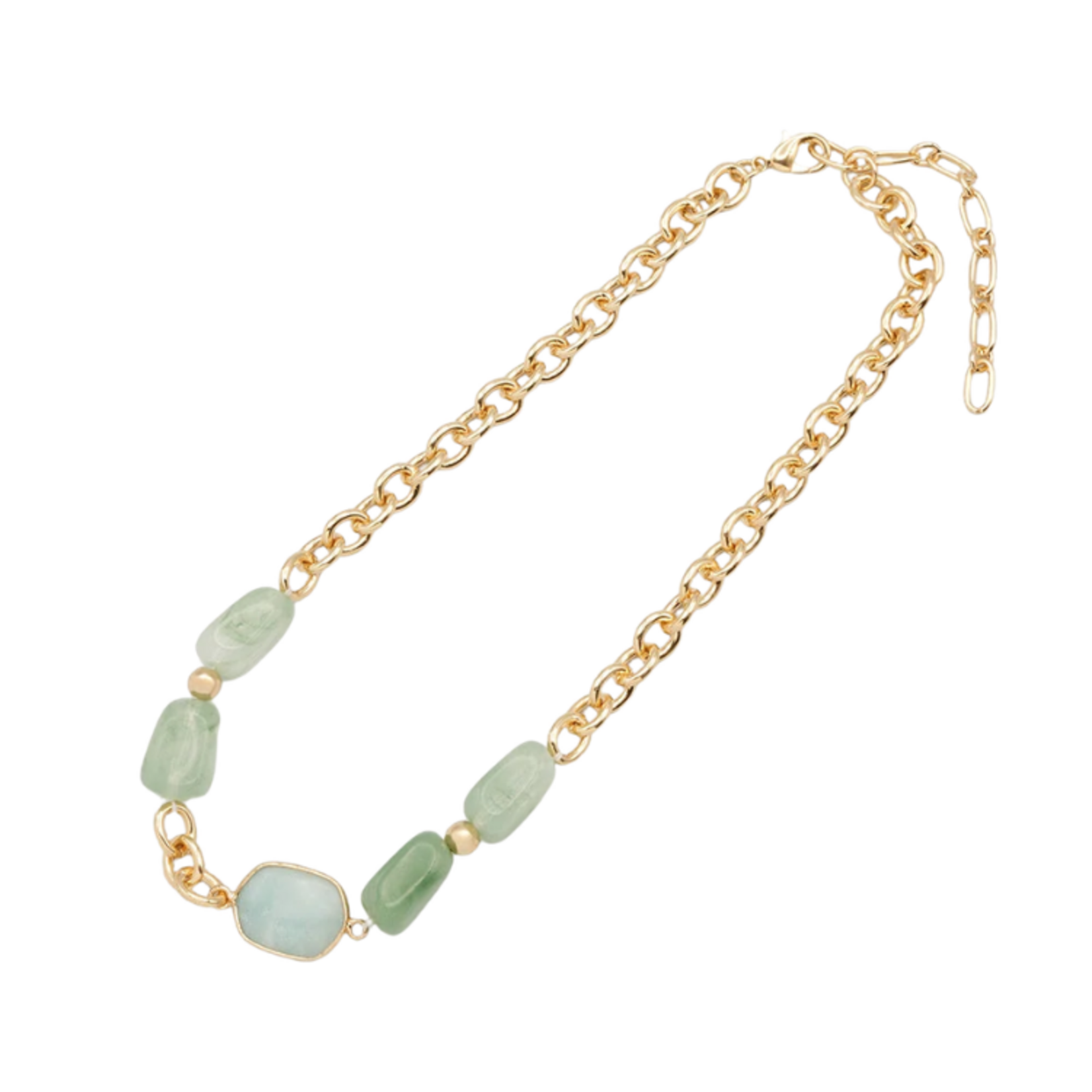 Caracol Caracol - Stone Necklace With Acrylic Drops Green