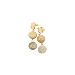 Caracol Hammered Discs With Natural Stones Pendant On Posts Mix Gold