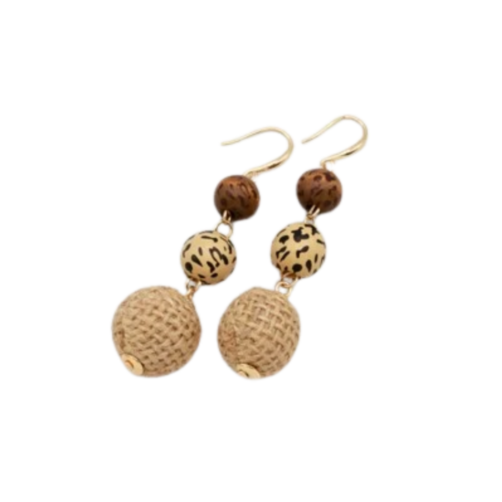 Caracol Caracol - Mixed Beads On Hook Earrings Brown