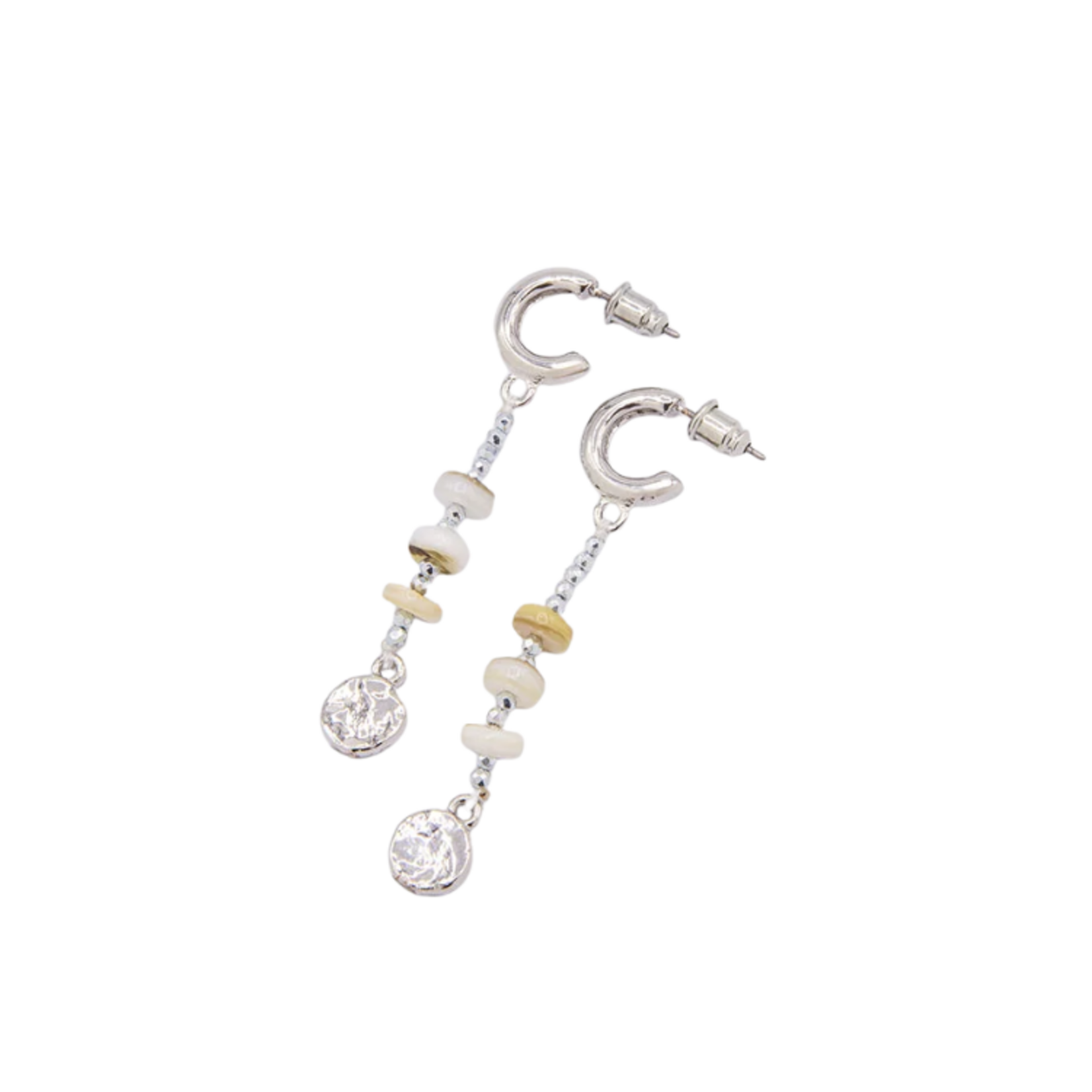 Caracol Caracol - Small Crystals And Imitation Pearls On Rings Silver
