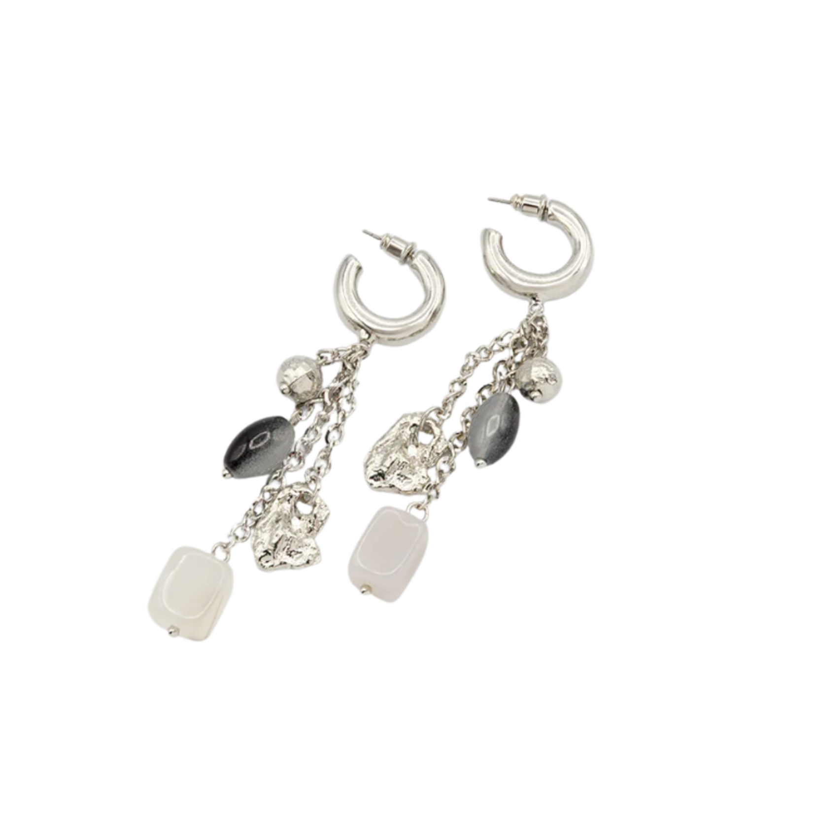 Caracol Caracol - Charms On Hoops Earrings Silver