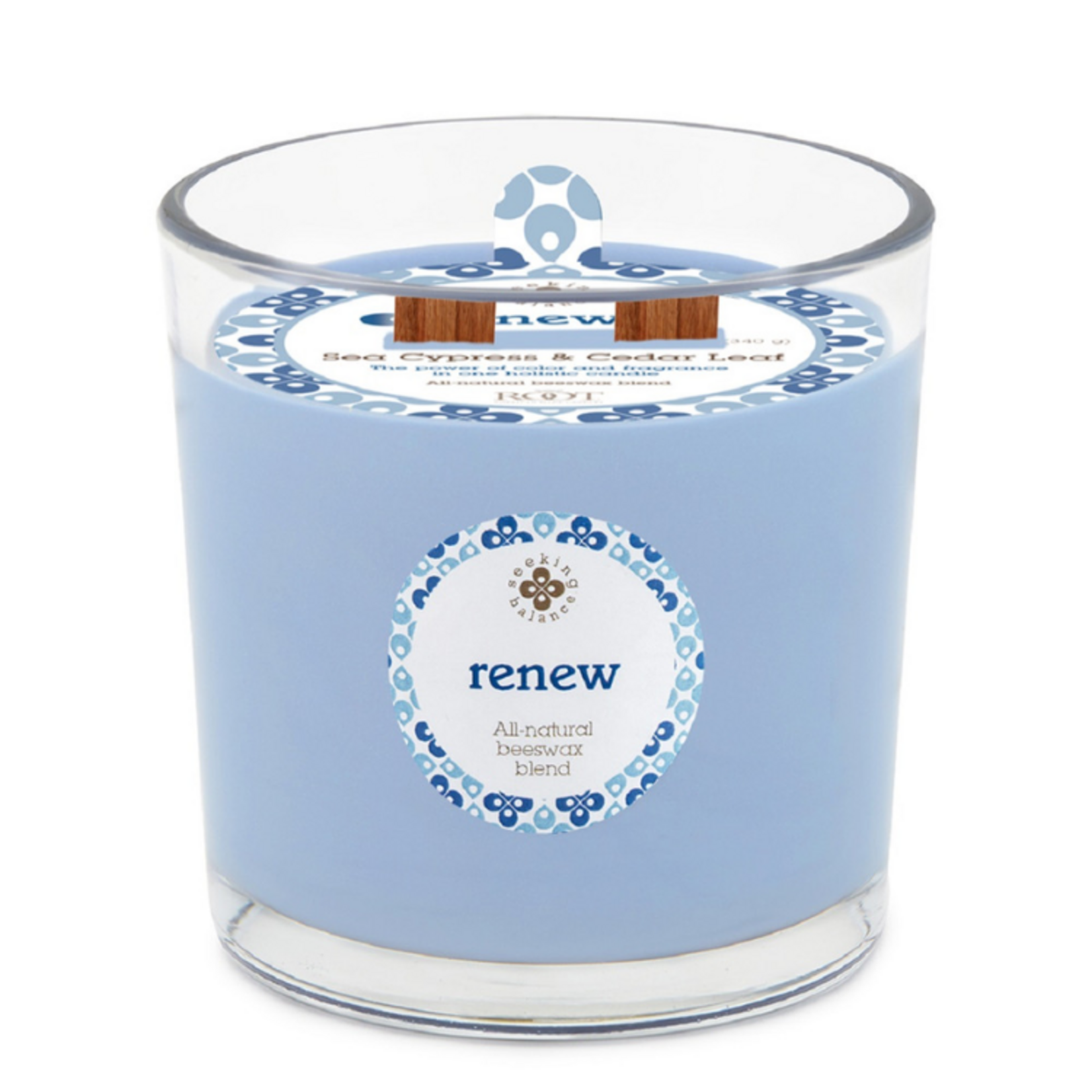 Root Candles Root Candle - Seeking Balance 12oz 2-Wick Spa Candle "Renew" Seaside Cypress & Cedarleaf