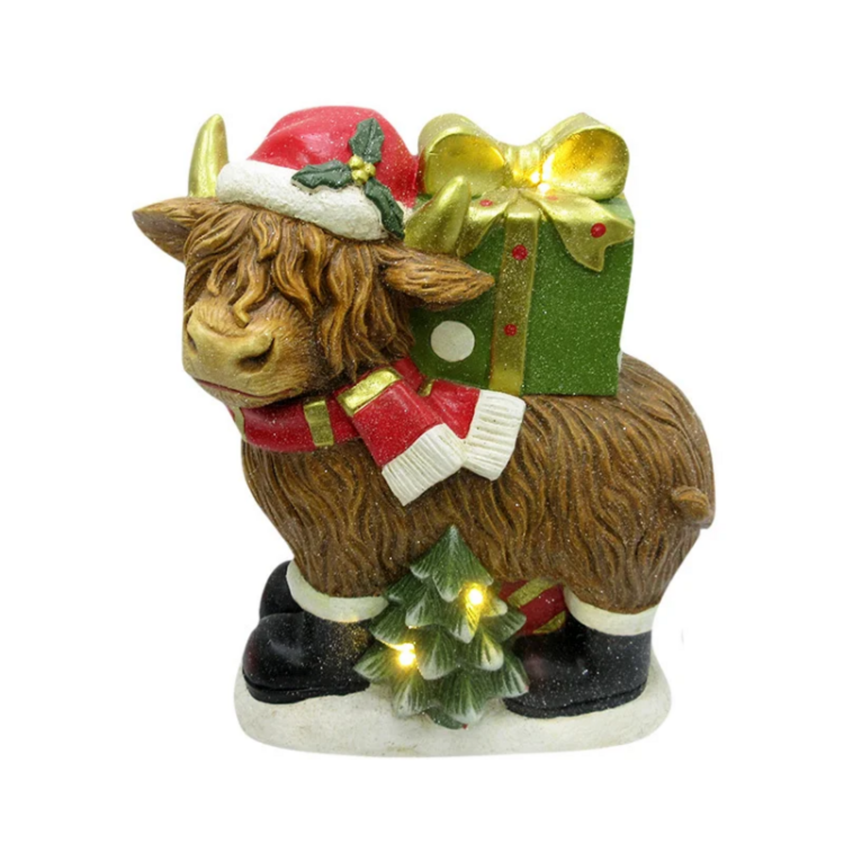 Koppers Home Highland Cow LED w/ Present on Back