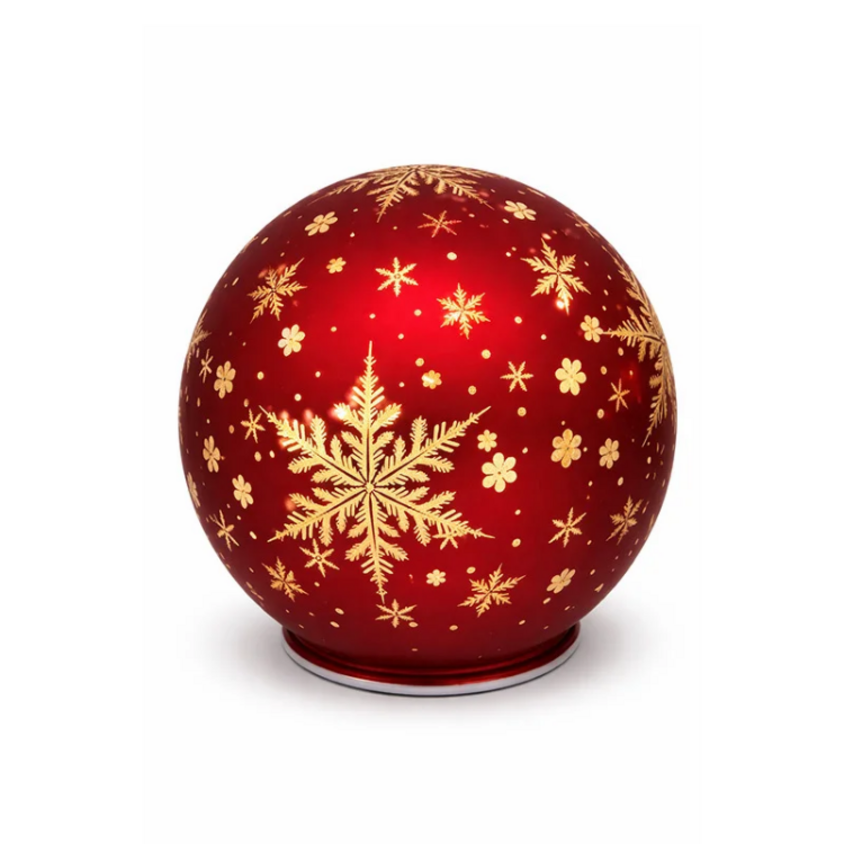 Koppers Home LED Glass Spin Ball Red MM