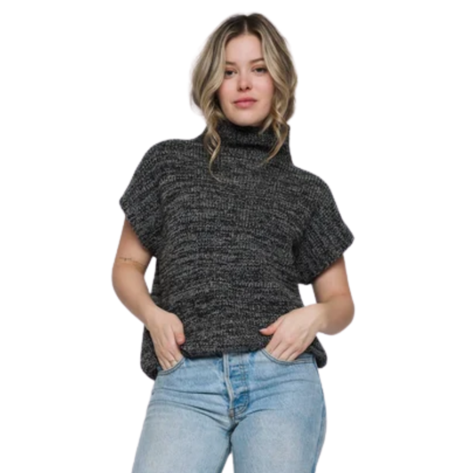 Orb Orb - Shawna Sleeveless Funnel Neck Sweater