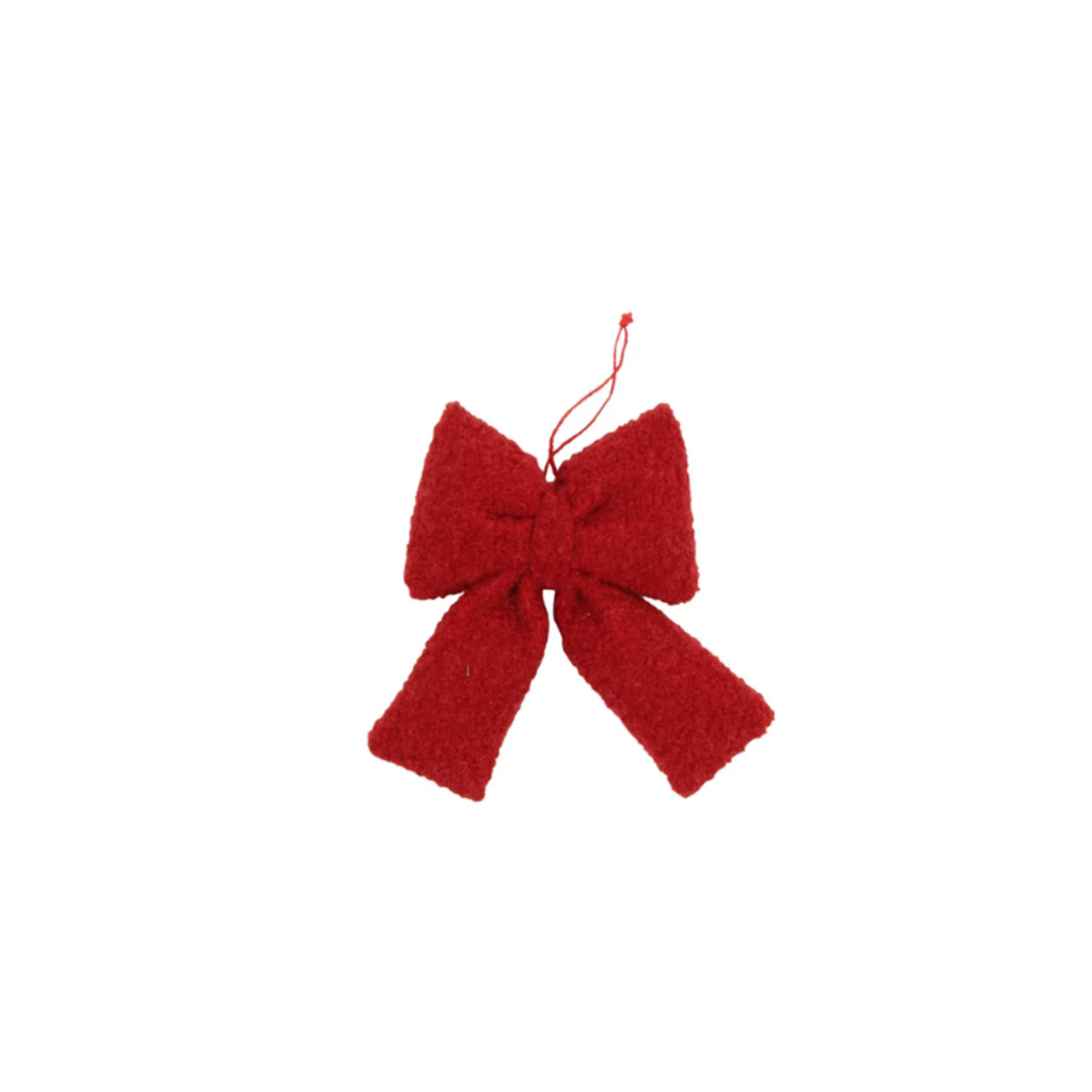 Teddy Ornament Bow Red SM