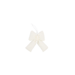 Teddy Ornament Bow Winter White XSM