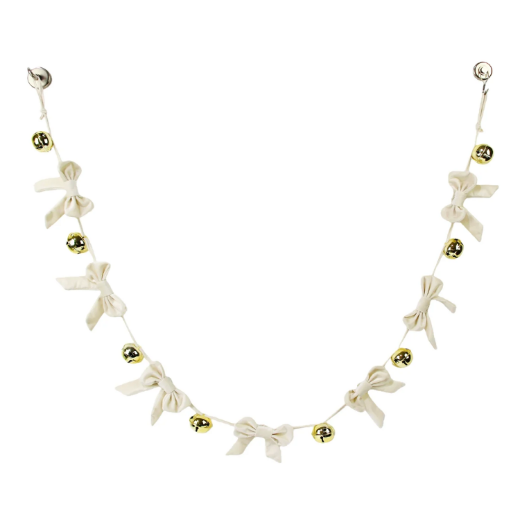 Bell & Bow Velvet Garland 6' Gold/Cream