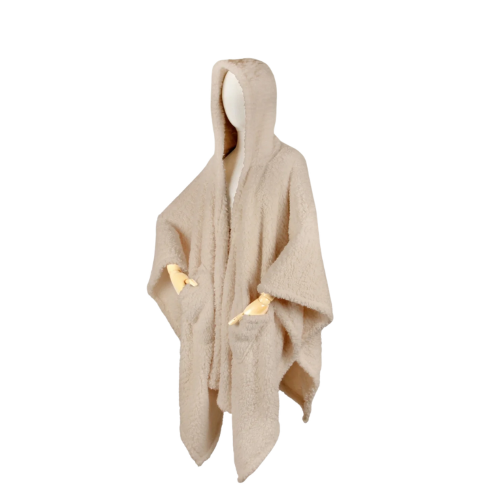 Hooded Wearable Sherpa Wrap Tan