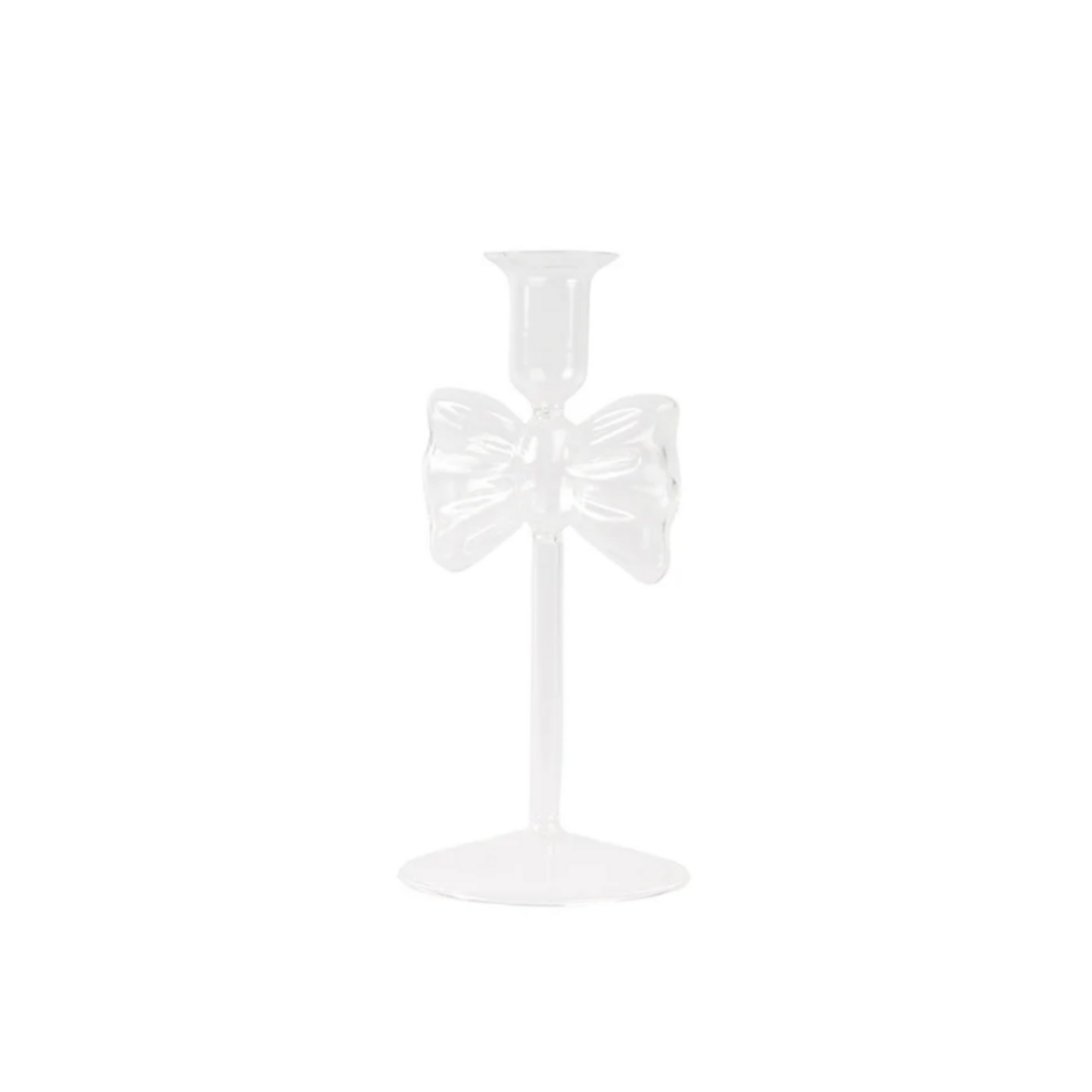 Bow Glass Taper Candle Holder SM