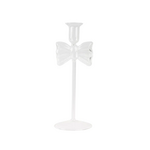 Bow Glass Taper Candle Holder LG