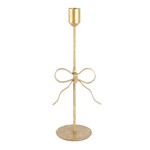 Bow Foil Accent Taper Candle Holder Gold
