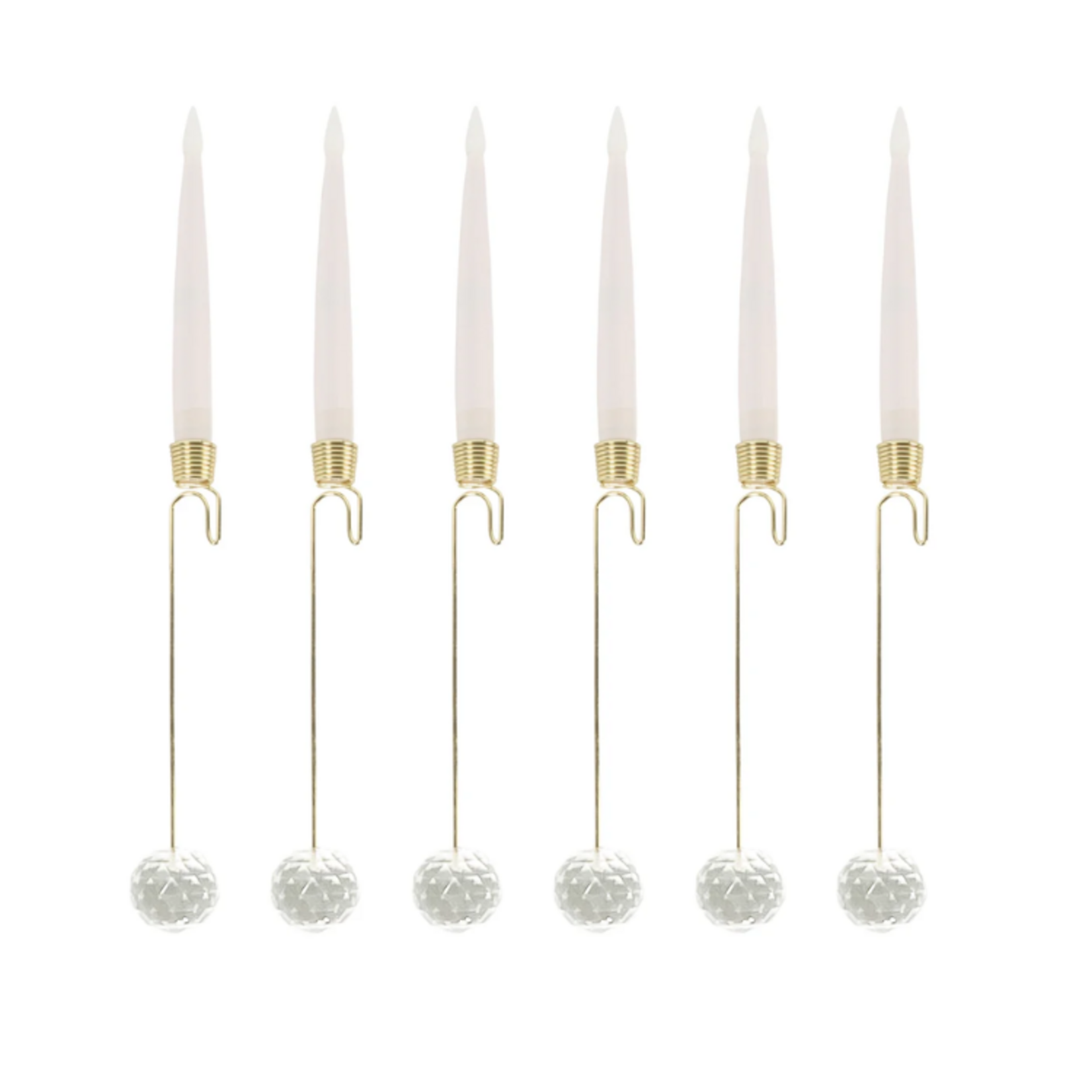 Gem 6Pc Hanging Led Candle Accent Clear