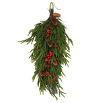 Norfolk Berry Real Touch Pine Teardrop Swag Green