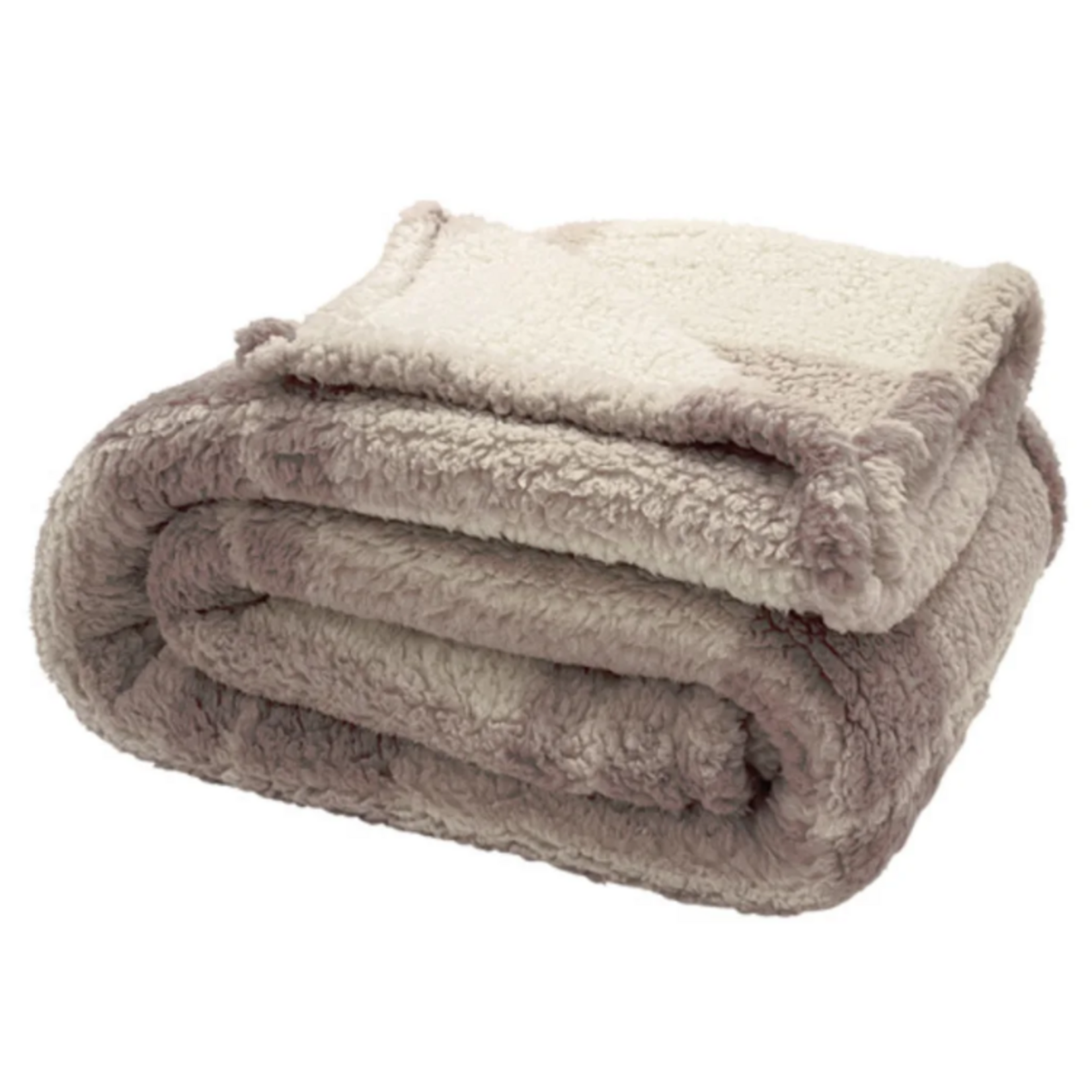 Check Luxe Sherpa Throw Tan