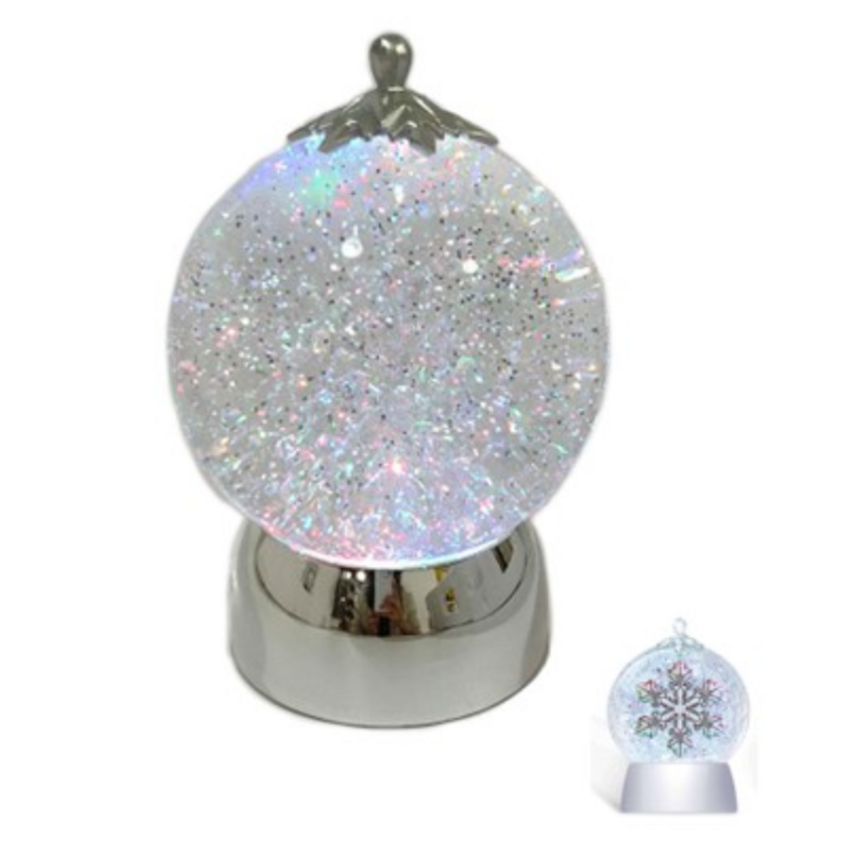 Koppers Home Silver Snowflake Globe