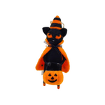 Ghostly Ghouls 5.9" Spooky Felt Trick-or-Treat Black Cat Ornament