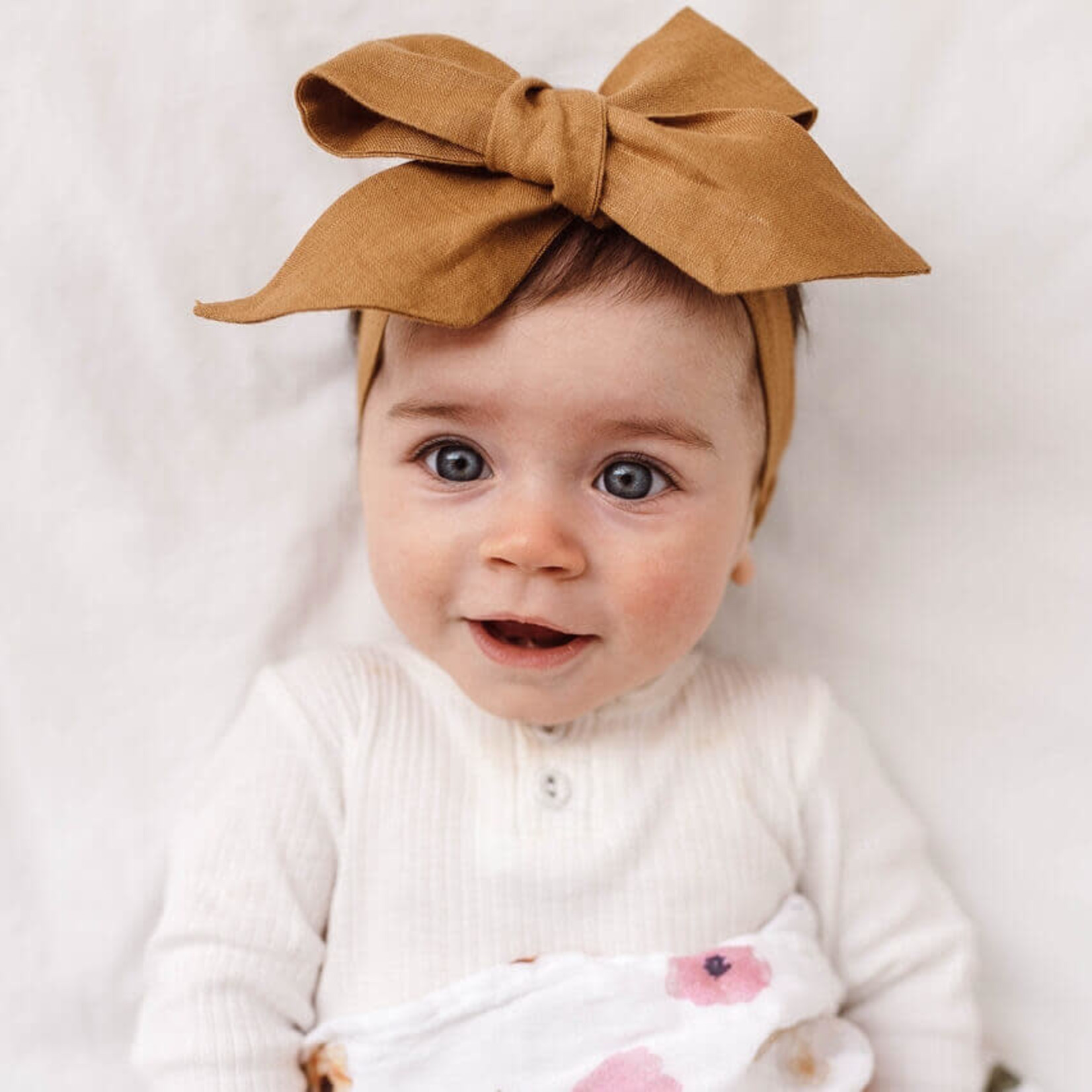 Snuggle Hunny Linen Bow Headband