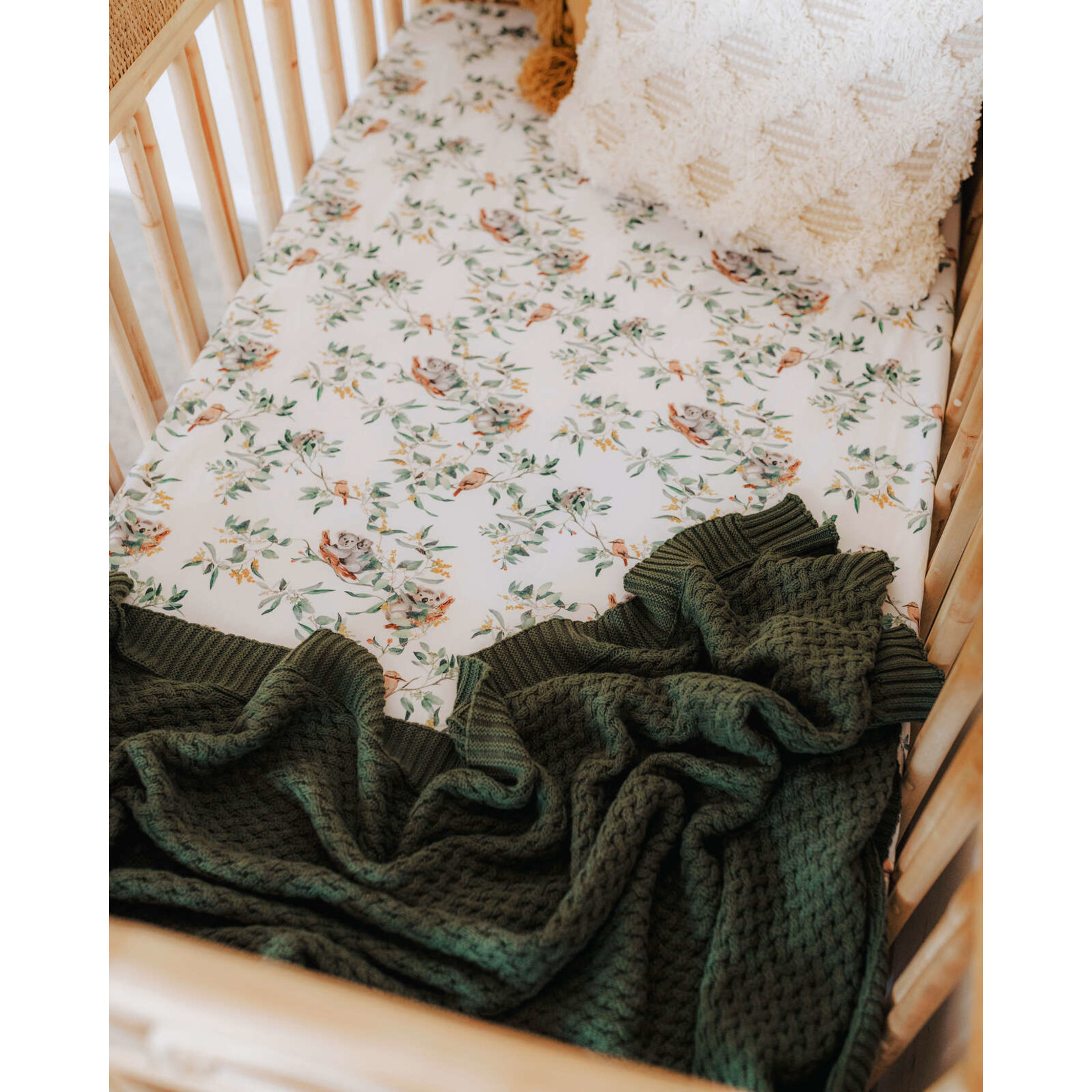 Snuggle Hunny Diamond Knit Baby Blanket Olive