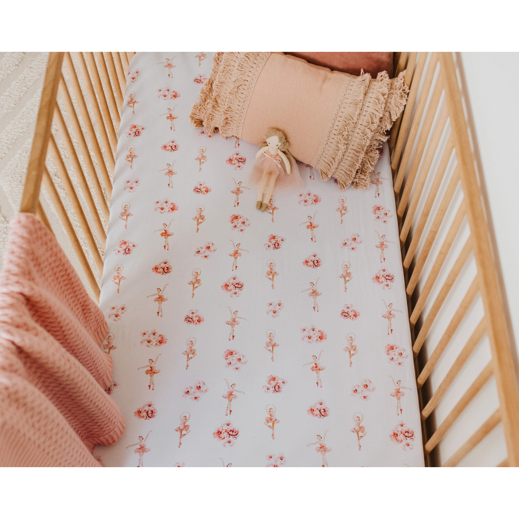 Snuggle Hunny Ballerina Fitted Jersey Cot Sheet