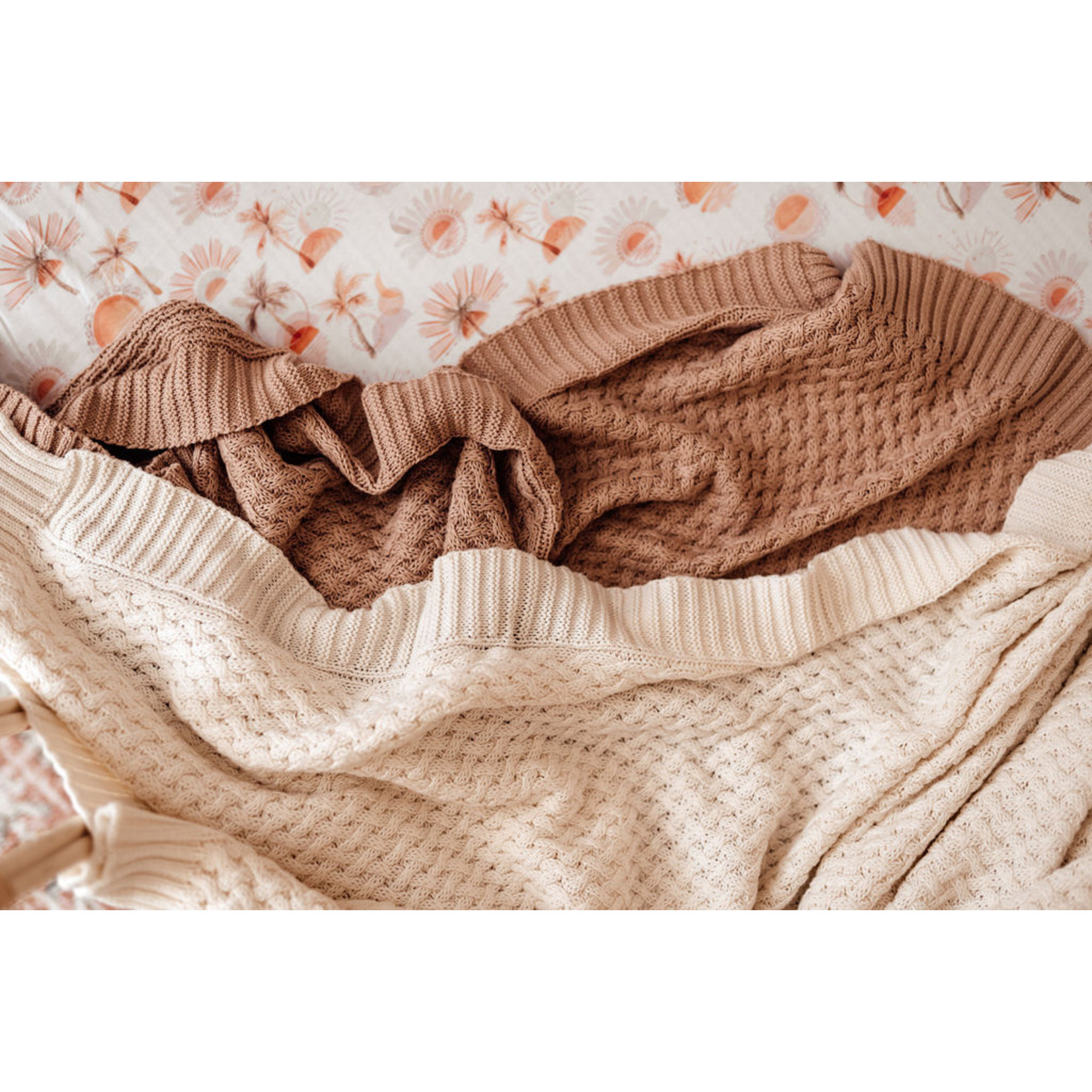 Snuggle Hunny Diamond Knit Baby Blanket Hazelnut