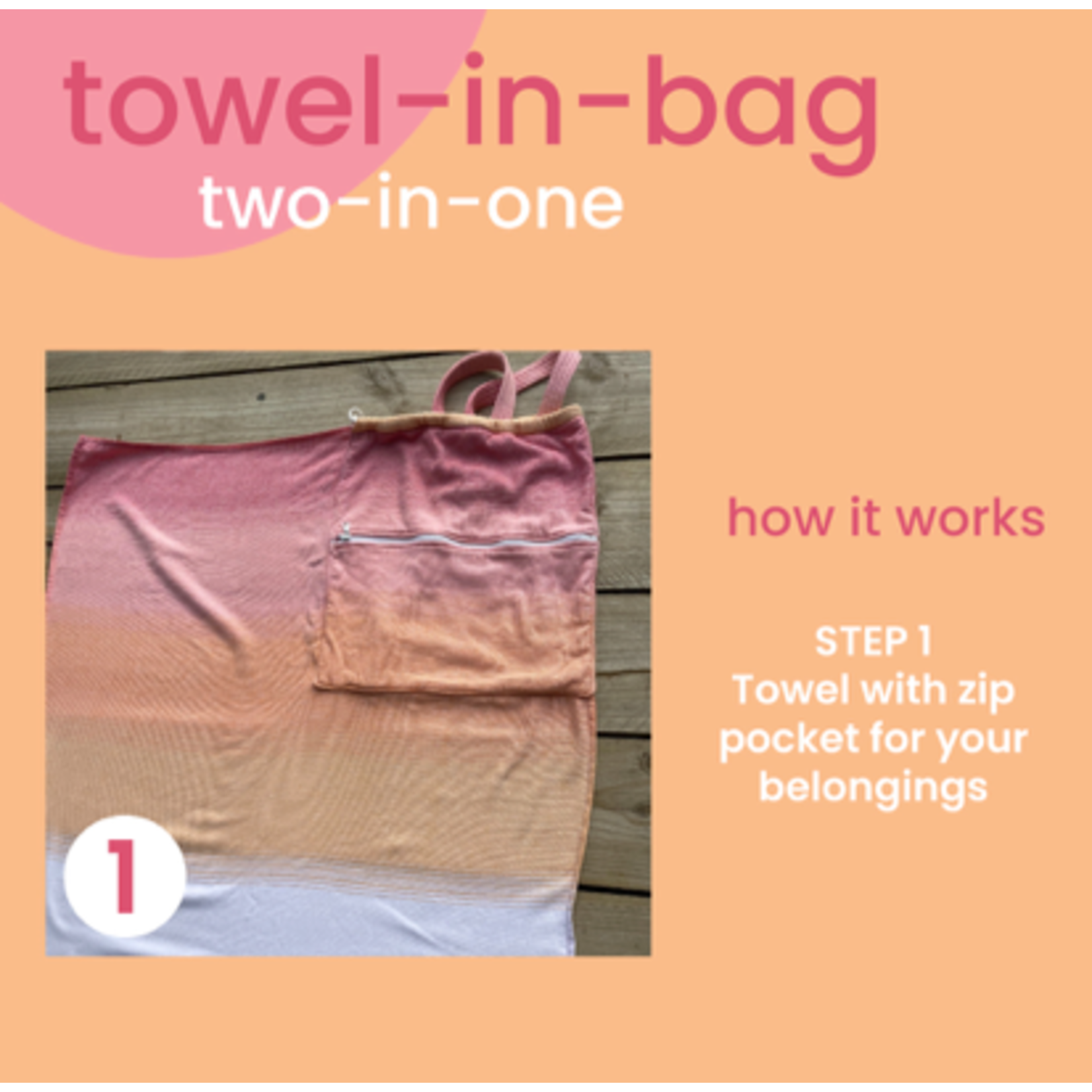 Back Beach Co Towel-In-Bag Sahara