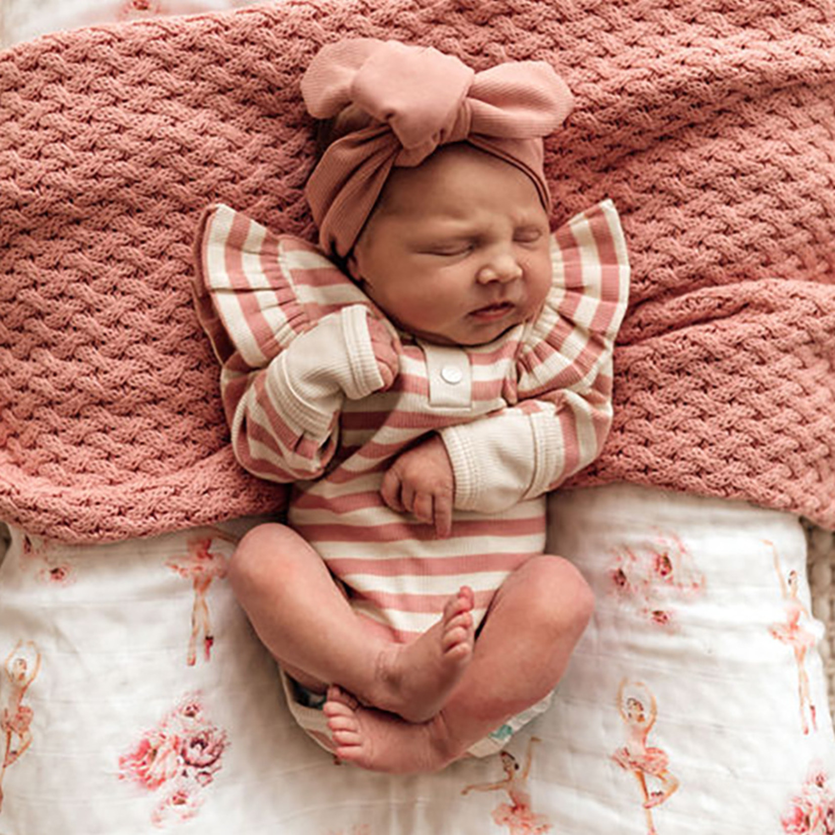 Snuggle Hunny Rose Stripe Long Sleeve Bodysuit